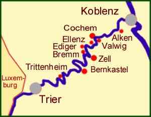 Kort over Mosel